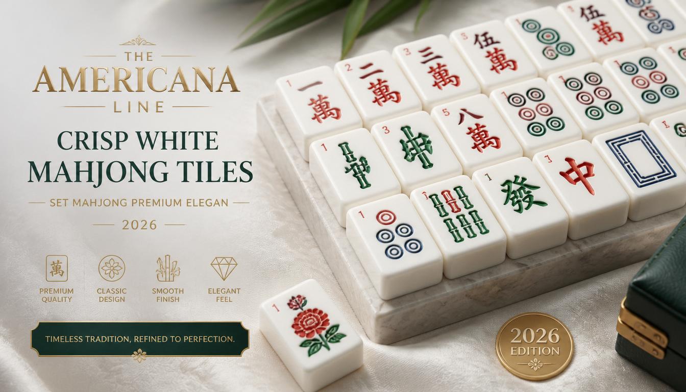 The Americana Line Crisp White Mahjong Tiles – Set Mahjong Premium Elegan