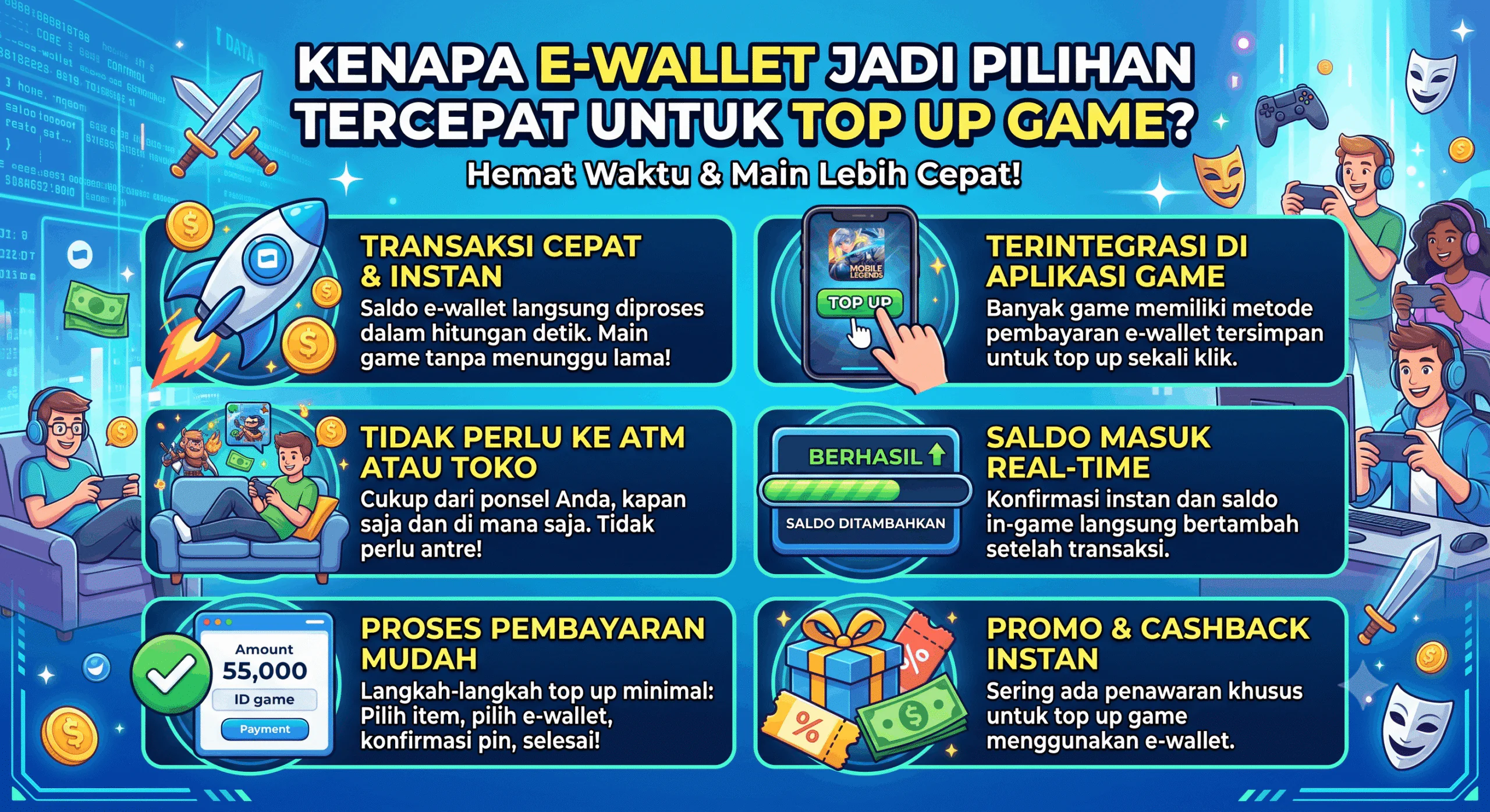 Metode Top Up Game Via E-wallet Yang Paling Cepat